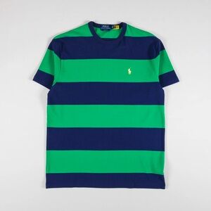 Polo Ralph Lauren Classic Fit Bold Stripe T Shirt (Blue & Green) Size Large